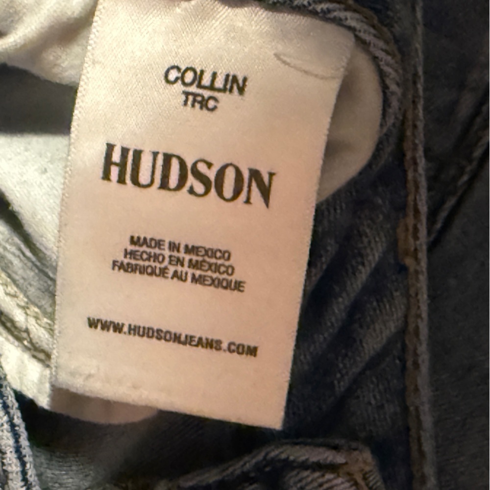 Hudson Collin Mid Rise Skinny Flap Pocket Jeans Size 32 Light Wash Denim Stretch - Picture 11 of 13
